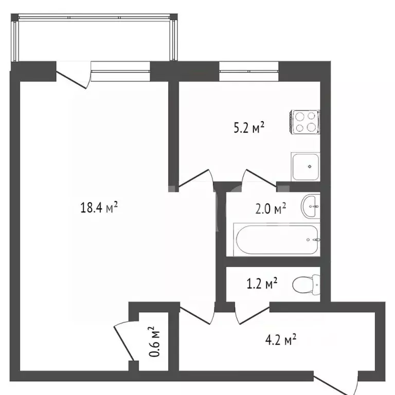 1-к кв. Нижегородская область, Нижний Новгород просп. Героев, 41 (31.8 ... - Фото 2