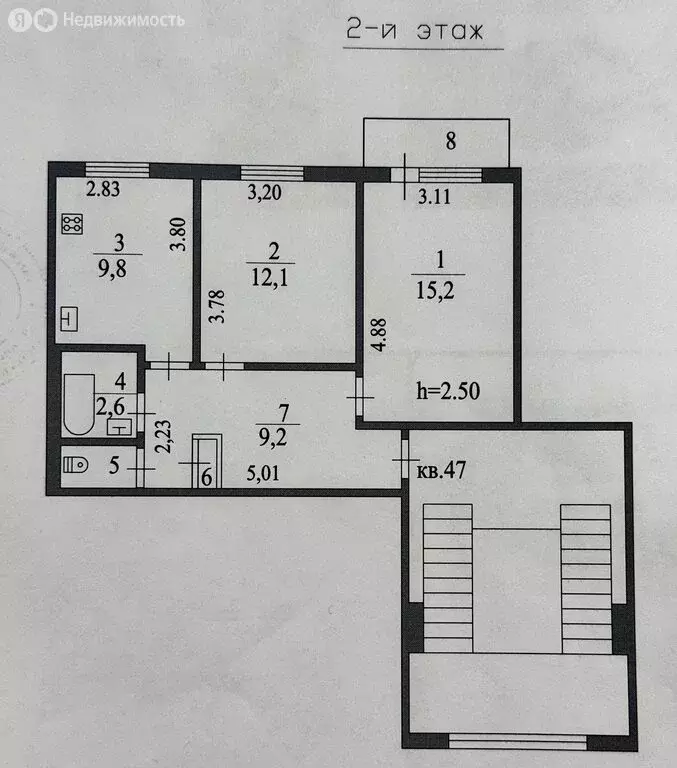 2-комнатная квартира: Тосно, посёлок Тосно-2, Песочная улица, 44 (51 ... - Фото 2