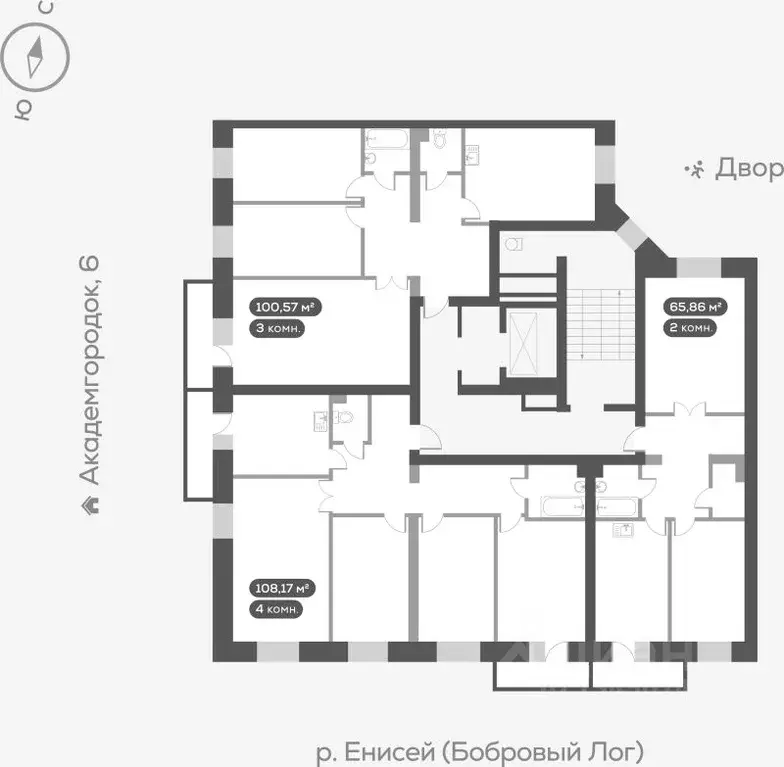 3-к кв. Красноярский край, Красноярск ул. Академгородок, 78 (101.4 м) - Фото 1