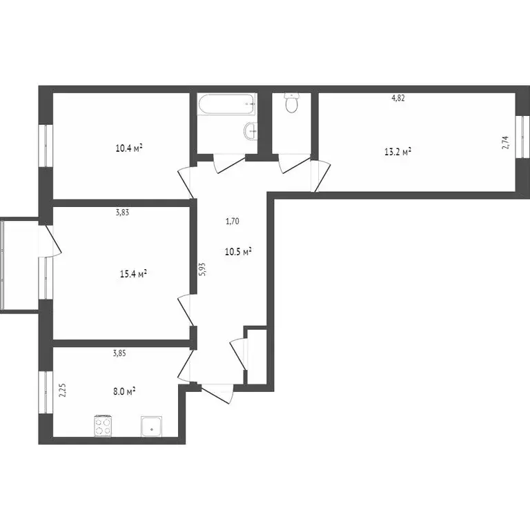 3-комнатная квартира: Улан-Удэ, Комсомольская улица, 1 (63.7 м) - Фото 1