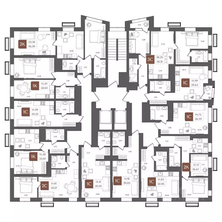 Студия Башкортостан, Уфа Глумилино жилрайон, Холмогоры жилой комплекс ... - Фото 1