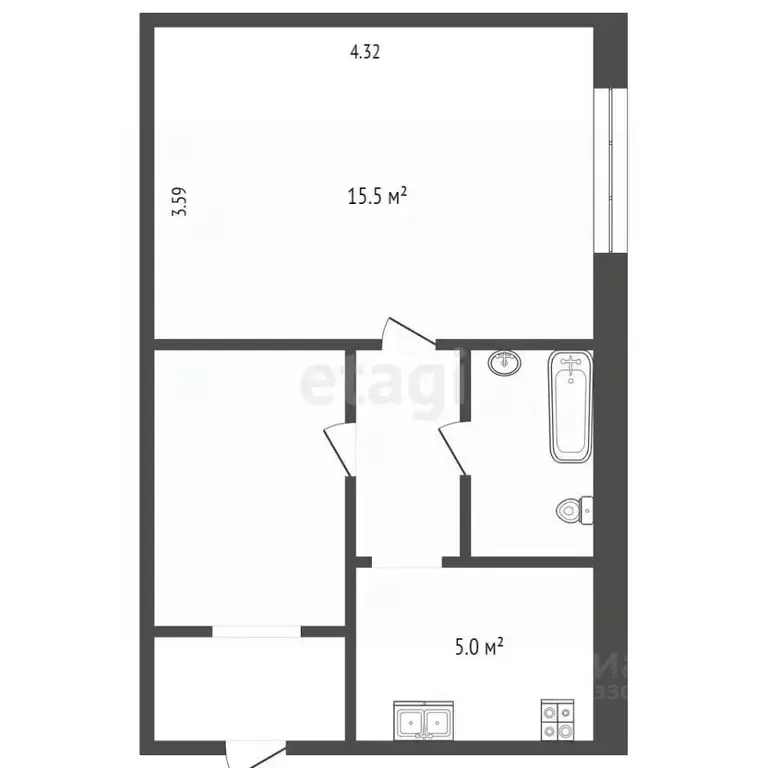 2-к кв. Ханты-Мансийский АО, Сургут просп. Мира, 40 (33.6 м) - Фото 1