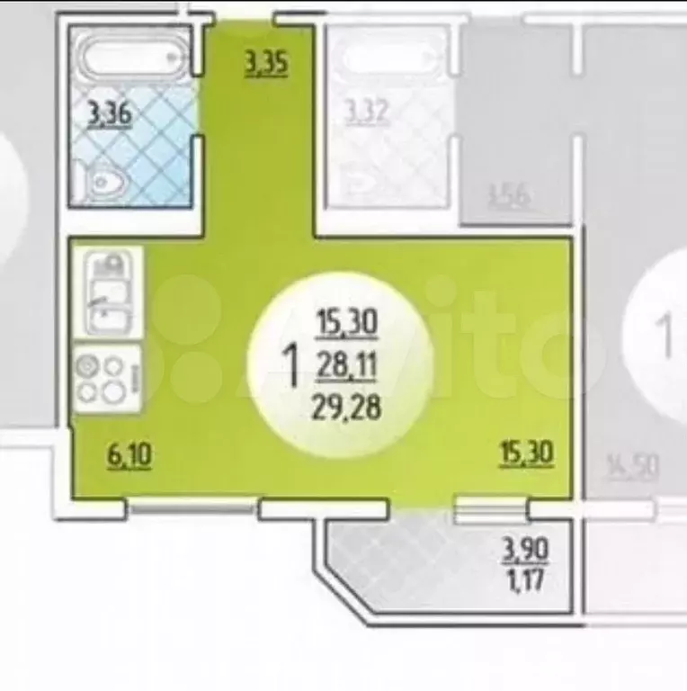 Квартира-студия, 30 м, 5/17 эт. - Фото 0