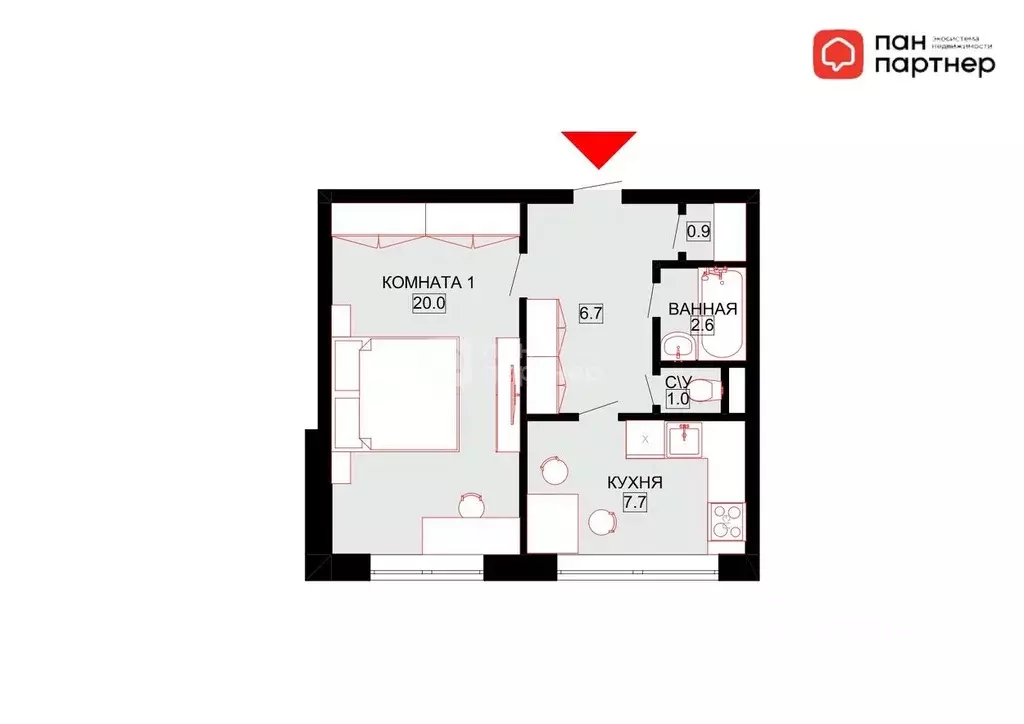 1-к кв. Санкт-Петербург Беговая ул., 11 (38.9 м) - Фото 2