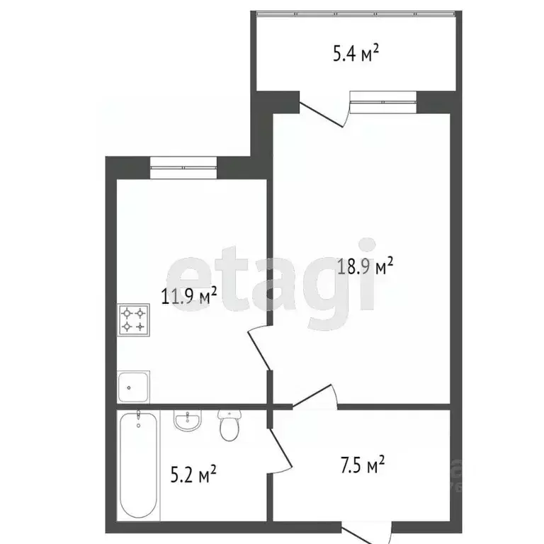 1-к кв. Красноярский край, Красноярск ул. Энергетиков, 22 (35.0 м) - Фото 0