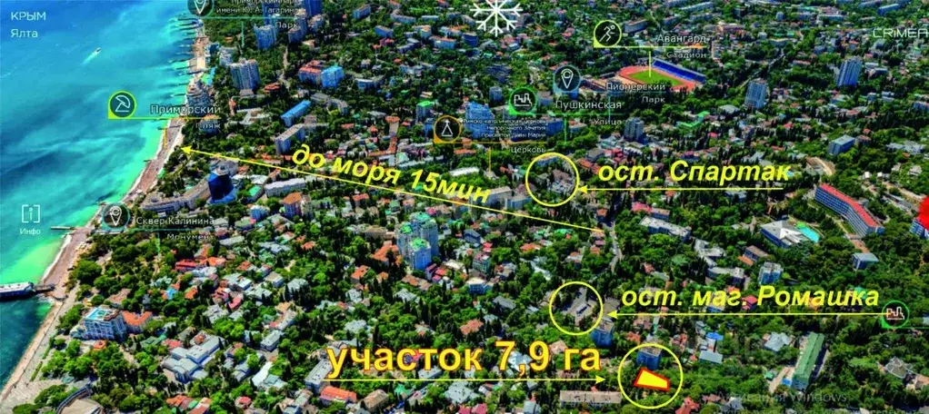 Участок в Крым, Ялта ул. Щорса (7.9 сот.) - Фото 1
