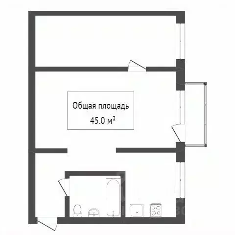 2-к кв. Кемеровская область, Новокузнецк ул. Тореза, 24А (43.0 м) - Фото 2