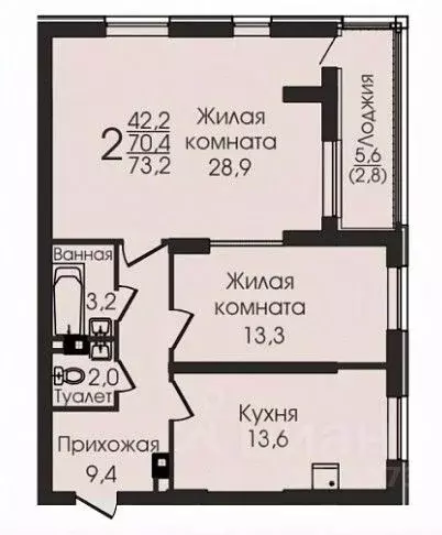 2-к кв. Воронежская область, Воронеж ул. Урицкого, 137 (73.0 м) - Фото 0