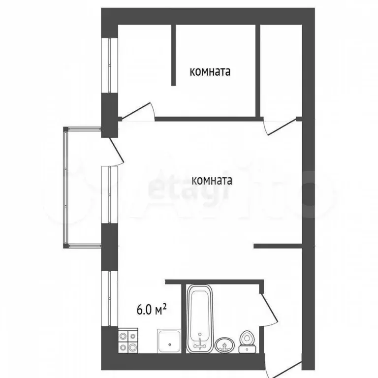 2-к. квартира, 43 м, 3/5 эт. - Фото 0