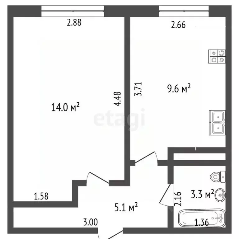 1-к кв. Ямало-Ненецкий АО, Тарко-Сале Пуровский район, Южный мкр, 9 ... - Фото 2