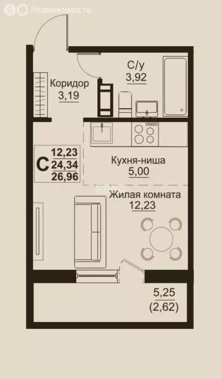 Квартира-студия: Челябинск, улица Университетская Набережная, 60 (26 ... - Фото 0