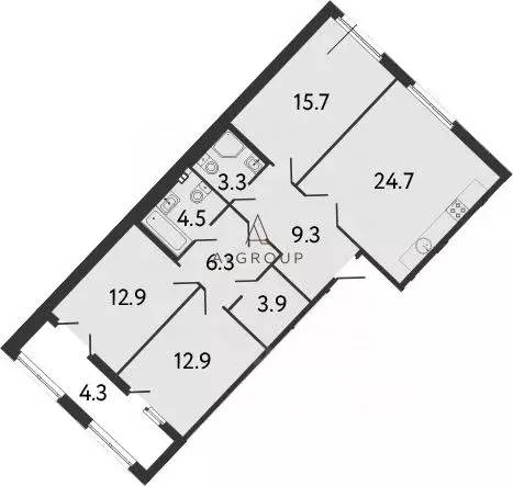 3-к кв. Санкт-Петербург Миргородская ул., 1 (93.5 м) - Фото 1