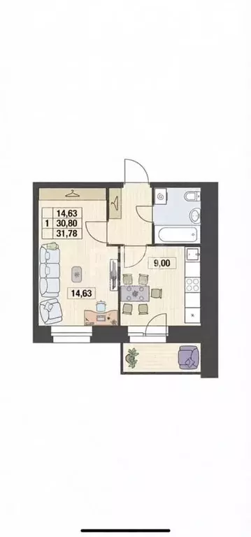 1-к кв. Ярославская область, Ярославль Чернопрудная ул., 35 (31.8 м) - Фото 2