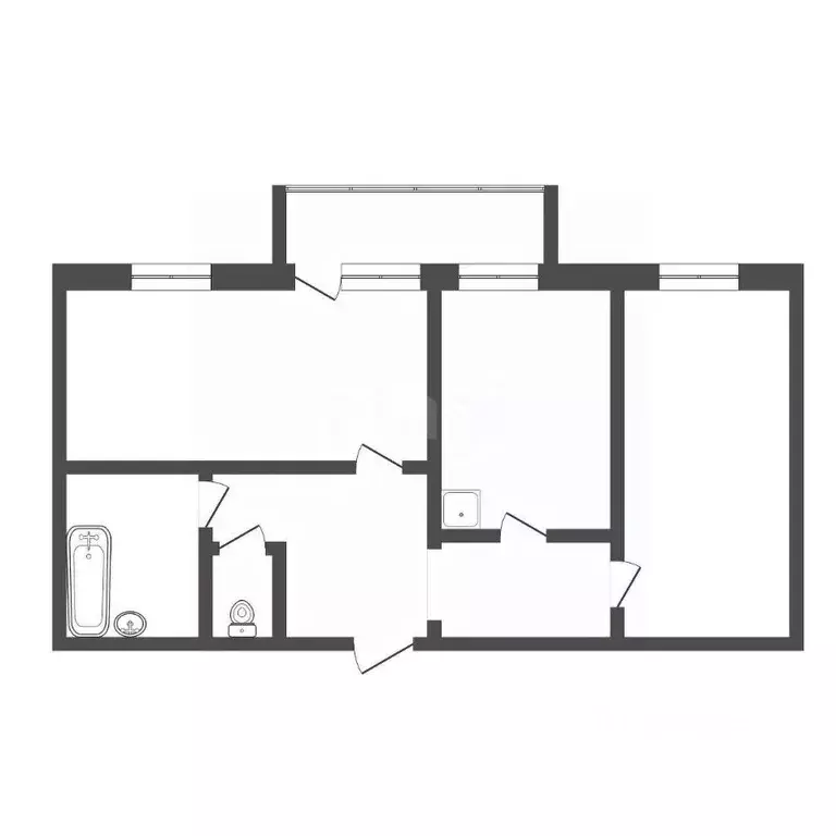 2-к кв. Амурская область, Благовещенск Красноармейская ул., 188 (65.0 ... - Фото 2