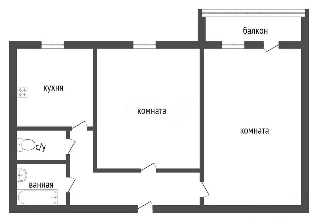 2-комнатная квартира: Курган, жилой район Заозёрный, 1-й микрорайон, ... - Фото 0