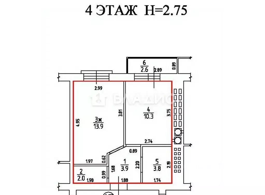 1-к кв. Калининградская область, Гурьевск бул. Рижский, 9А (34.0 м) - Фото 2