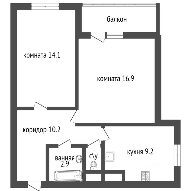 2-к кв. Санкт-Петербург 5-й Предпортовый проезд, 12к2 (60.0 м) - Фото 1