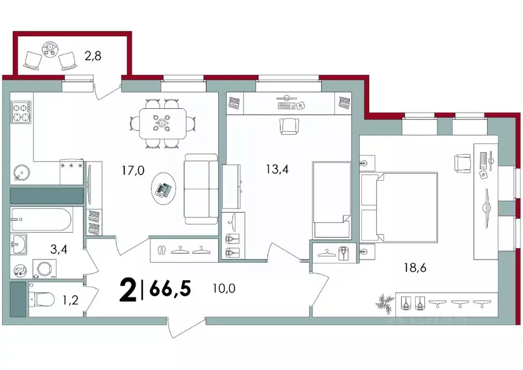 2-к кв. Тверская область, Калининский муниципальный округ, д. Батино ... - Фото 1