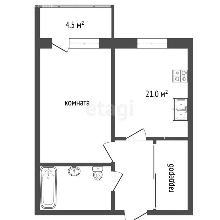 1-комнатная квартира: Омск, улица Куйбышева, 113 (47.1 м) - Фото 1