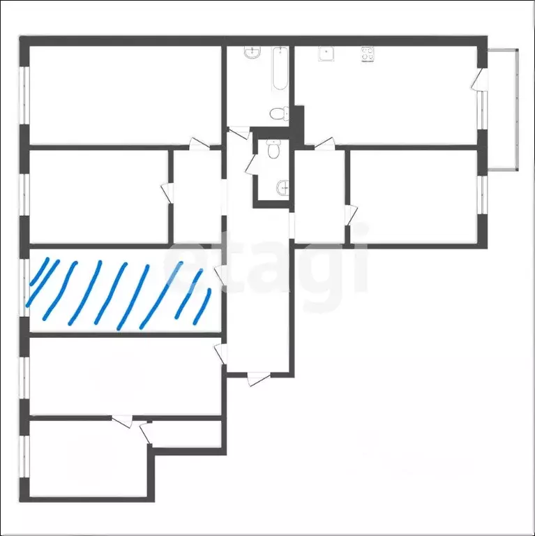 Комната Кемеровская область, Новокузнецк ул. Тореза, 91Б (15.3 м) - Фото 2