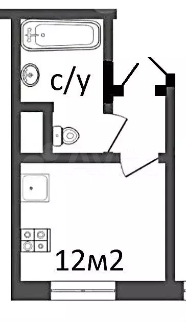 Доля в квартира-студии, 12 м, 1/5 эт. - Фото 0