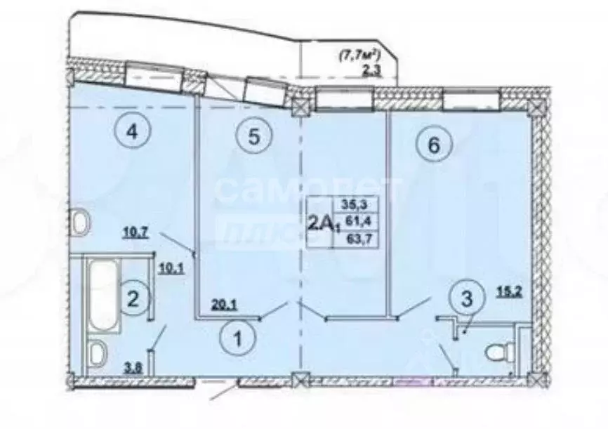 2-к кв. Хакасия, Абакан ул. Кирова, 185к3 (64.2 м) - Фото 1