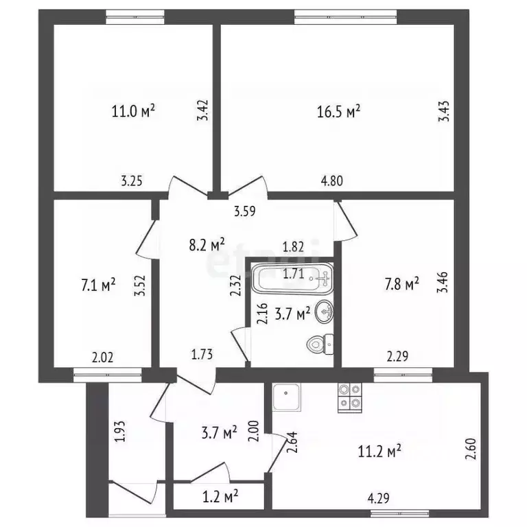 3-к кв. Камчатский край, Быстринский муниципальный округ, с. Эссо ул. ... - Фото 2
