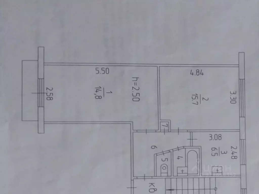 2-к кв. Пермский край, Пермь ул. Васнецова, 3 (45.0 м) - Фото 1