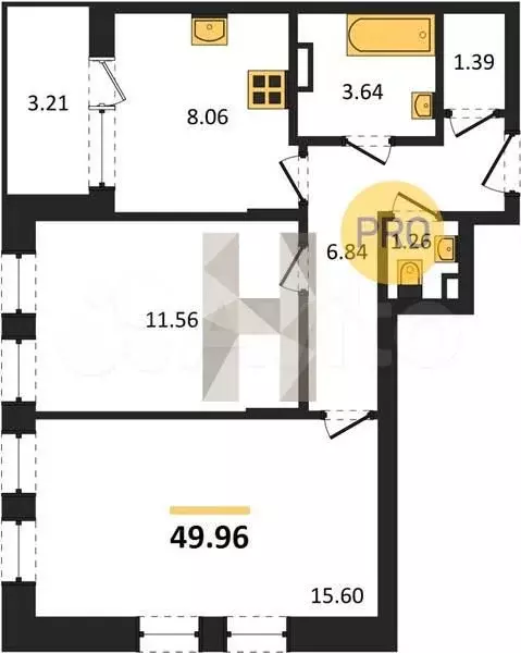 2-к. квартира, 50 м, 9/21 эт. - Фото 0