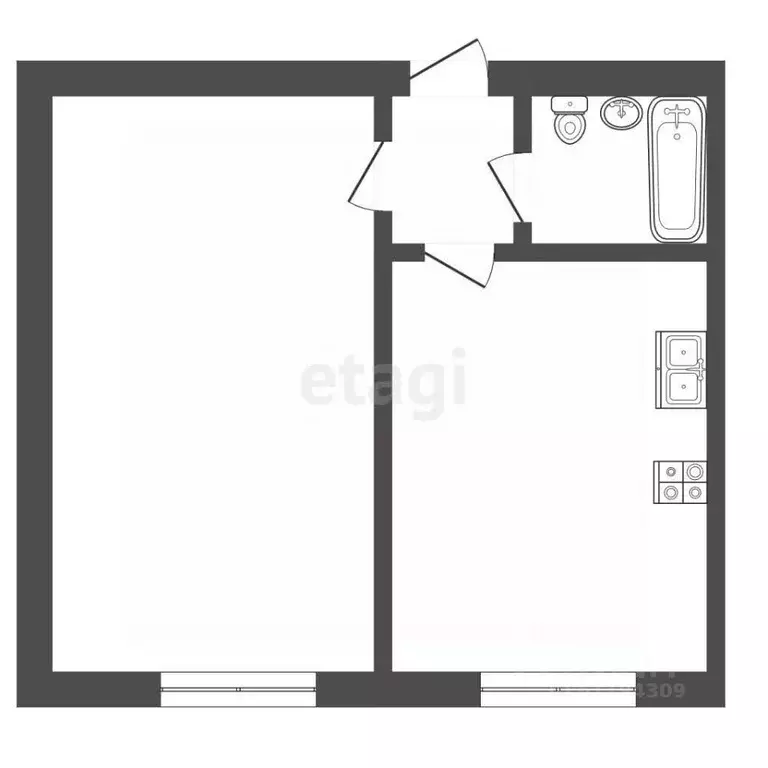 1-к кв. Мордовия, Саранск ул. Есенина, 25 (21.2 м) - Фото 1