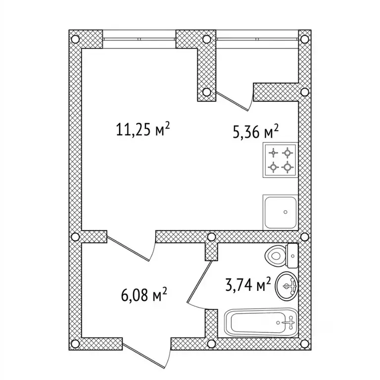 Студия Башкортостан, Уфа Кустарная ул., 19 (27.7 м) - Фото 2