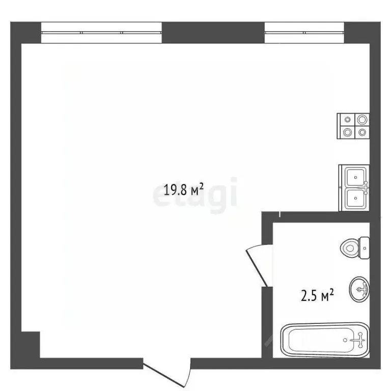1-к кв. Крым, Ялта ул. Достоевского, 18Е (22.0 м) - Фото 2