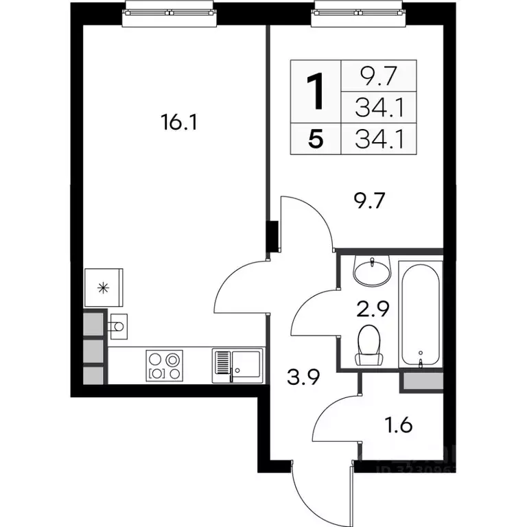 1-к кв. Нижегородская область, Нижний Новгород Культура с/пос, Новая ... - Фото 1