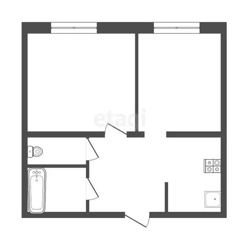 2-комнатная квартира: Обнинск, улица Курчатова, 27 (38.6 м) - Фото 0