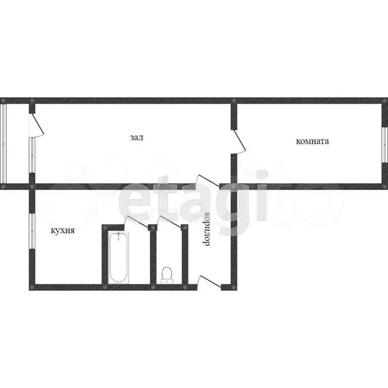 2-к. квартира, 45 м, 4/5 эт. - Фото 0