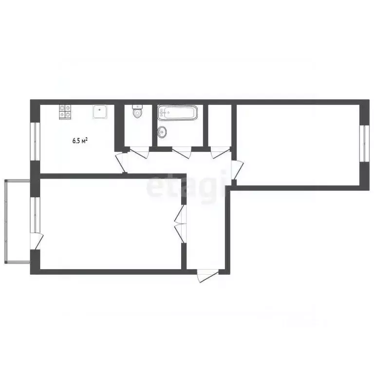 2-к кв. Тюменская область, Тюмень ул. Щорса, 10 (49.0 м) - Фото 1