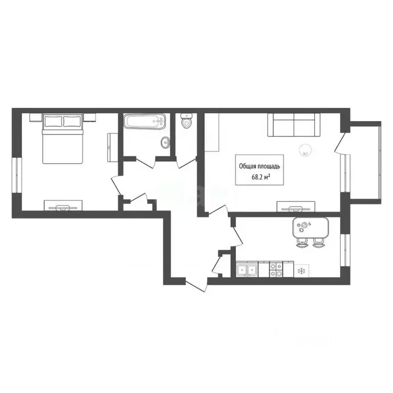 2-к кв. Новосибирская область, Бердск Северный мкр, 19 (68.2 м) - Фото 2