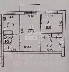 3-к кв. Иркутская область, Иркутск Волгоградская ул., 45 (48.6 м) - Фото 2