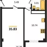 1-к кв. Крым, Симферопольский район, с. Перово  (35.83 м) - Фото 2