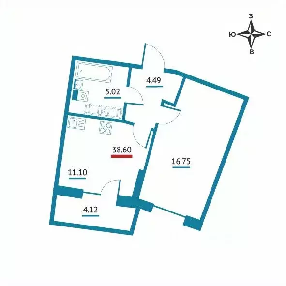 1-к кв. Ленинградская область, Мурино Всеволожский район, Левитан ... - Фото 1