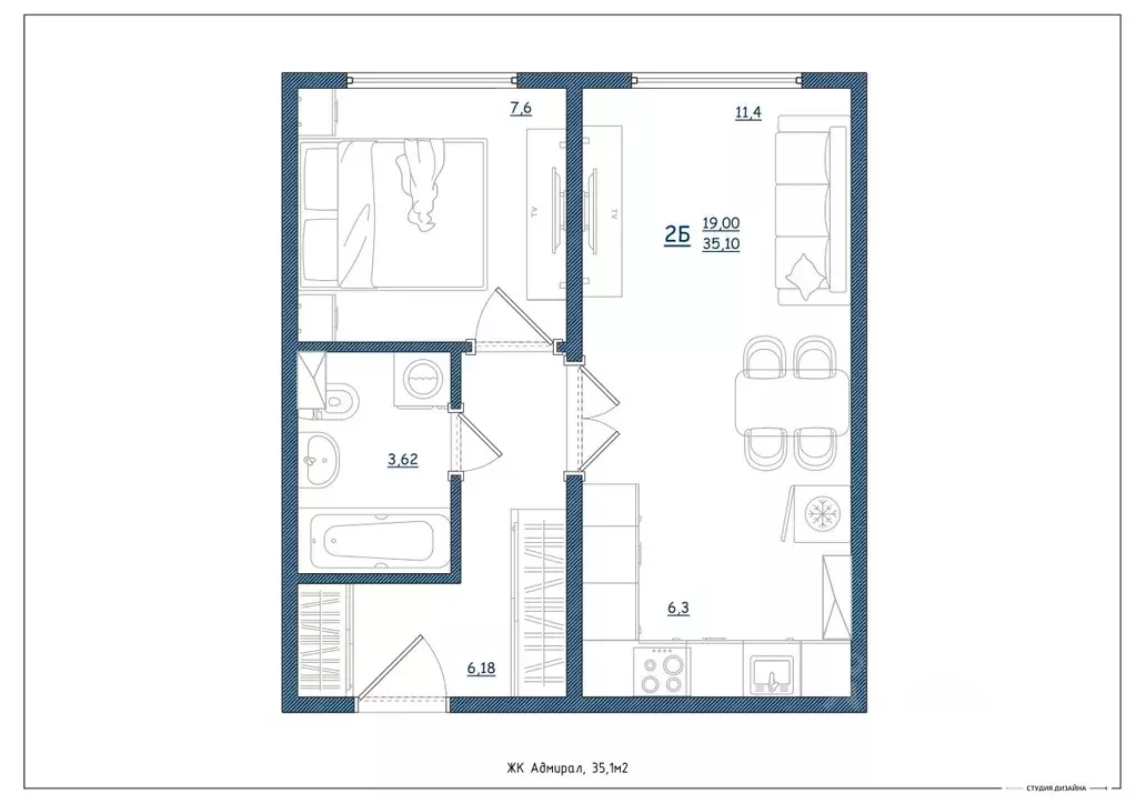 2-к кв. Ярославская область, Ярославль Шандорная ул., 14 (35.1 м) - Фото 2