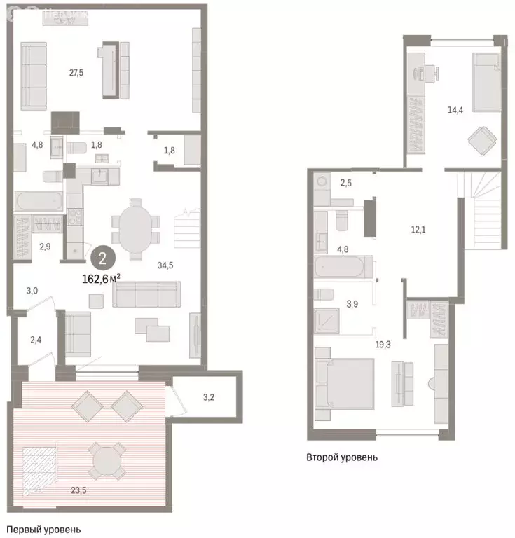2-комнатная квартира: Тюмень, ЖК Дом у Озера (162.55 м) - Фото 1