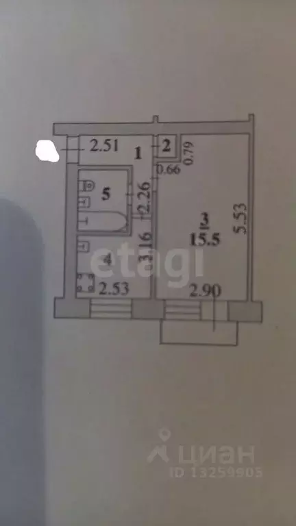 1-к кв. Липецкая область, Липецк ул. Космонавтов, 43 (30.0 м) - Фото 2