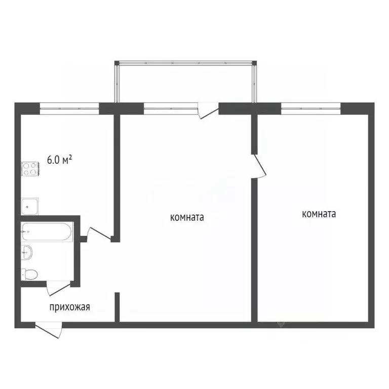 2-к кв. Кемеровская область, Кемерово ул. Терешковой, 44 (46.5 м) - Фото 2