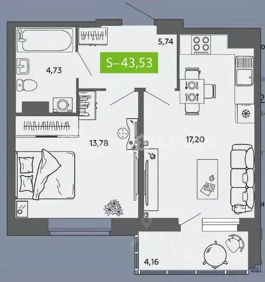 2-к кв. Архангельская область, Северодвинск ул. Мира, 5 (43.53 м) - Фото 2