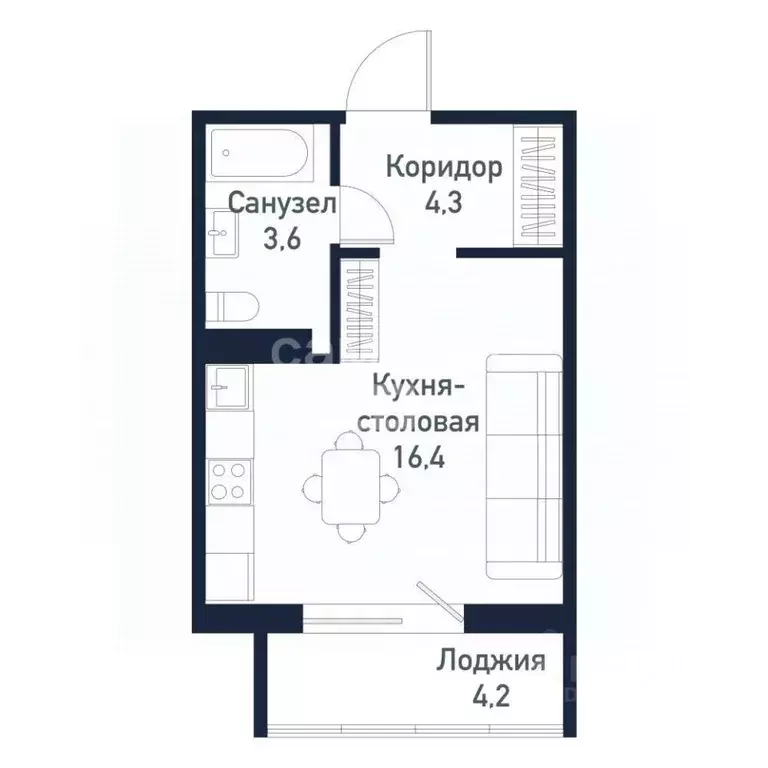 Студия Челябинская область, Челябинск пос. Пригородный, ул. Ласковая, ... - Фото 2