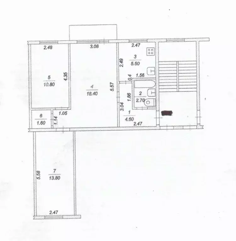 3-к кв. Чувашия, Шумерля Интернациональная ул., 12 (57.4 м) - Фото 2