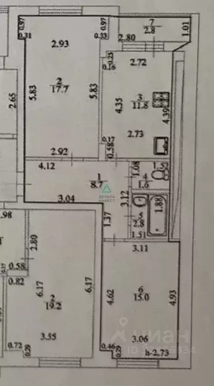 2-к кв. Башкортостан, Уфа ул. Генерала Кусимова, 15 (59.0 м) - Фото 2