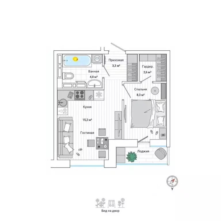 1-к кв. Приморский край, Владивосток ул. Нейбута (35.9 м) - Фото 0