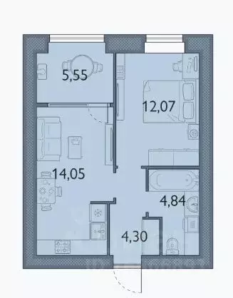 1-к кв. Брянская область, Брянский район, пос. Мичуринский, ... - Фото 1